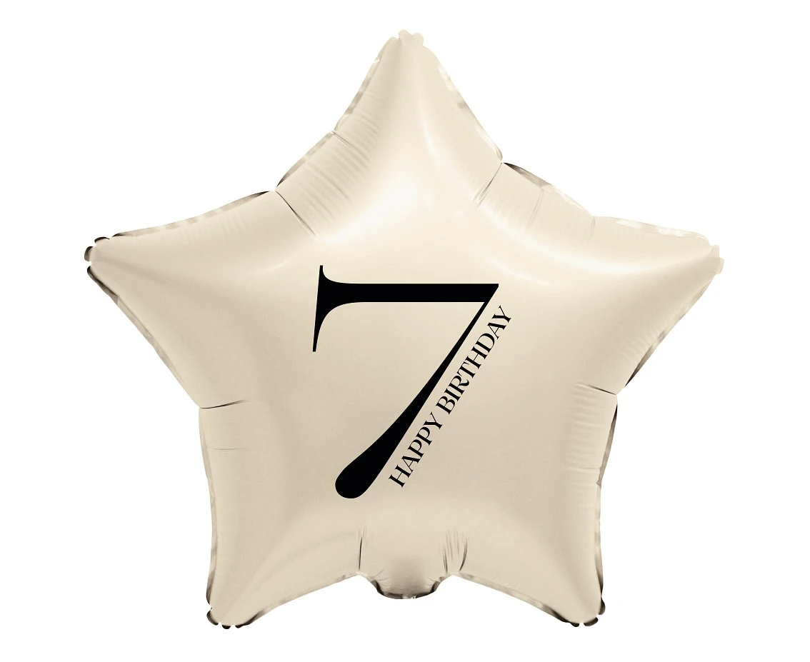 Foil Balloon 18" - Star with Number "7" (creamy)